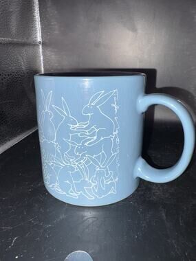 Vintage 1979 Taylor & Ng Naughty Rabbits Mug - Win Ng Animates - Rare Blue/wht